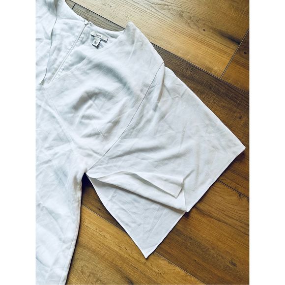 NWT Lewit Dress Size 14 White Wedding Bridal Women's V-Neck Flowy Boho - Picture 3 of 12